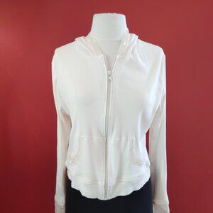 HAVEN BLEU  Zip Hoodie with Pockets  SEQUINS Trimmed XL (see measurements)